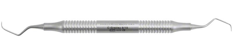 Zahnärztliche Gracey-Kürette C-GRA 9/10 mit ergonomischem Griff.