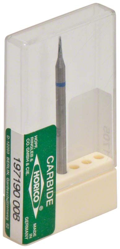 Hartmetallfräser 197 190 008 in transparenter Verpackung mit grünem Etikett.
