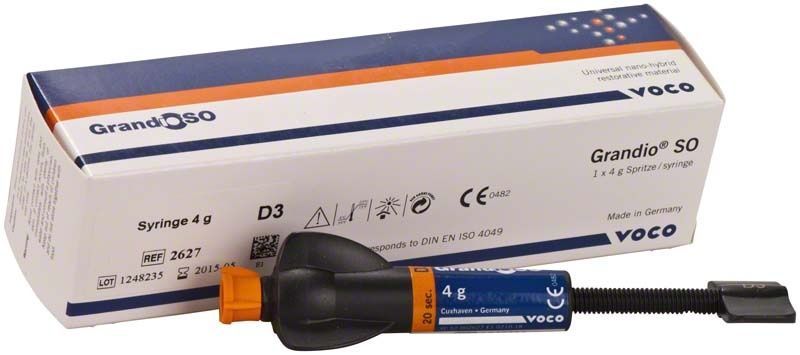 GrandioSO Spritze D3 mit Verpackung und Produktinformationen.
