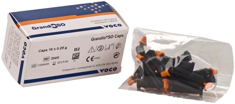 GrandioSO Caps B2 Verpackung mit Beutel voller Composit-Kapseln von Voco.