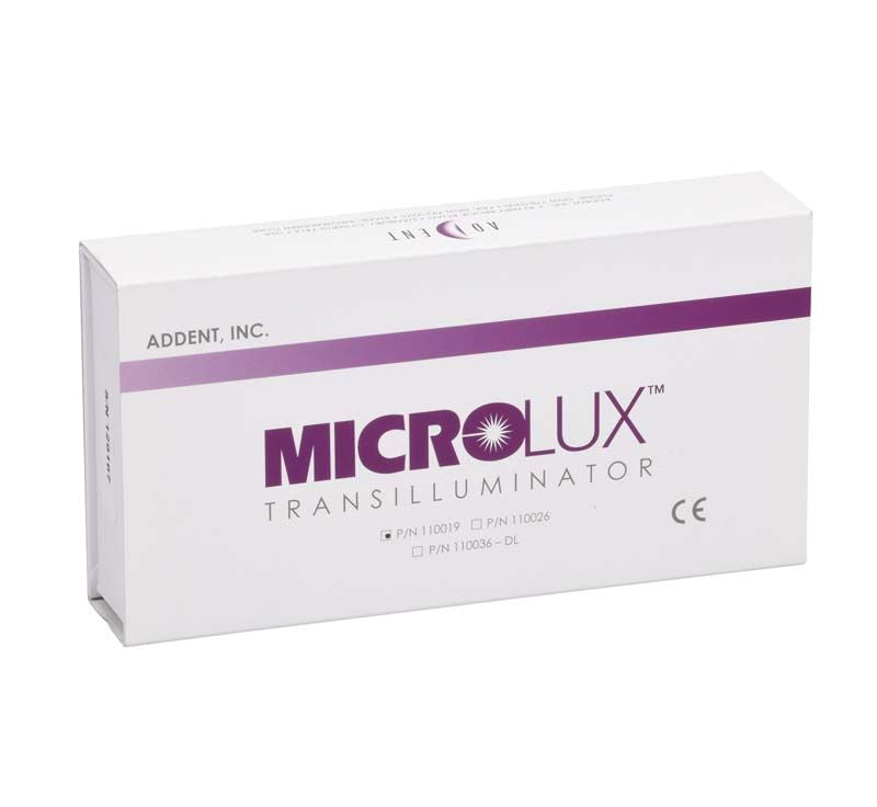 Microlux Transilluminator-Verpackung von Sigma Dental Systems.