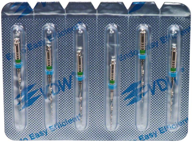 Mtwo® NiTi-Instrumente 21mm, verpackt in Blister mit sechs Einheiten.