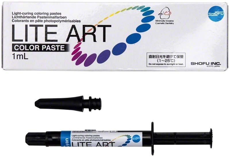 LITE ART Lichthärtende Pastenmalfarben 1ml mit Applikatorspritze.