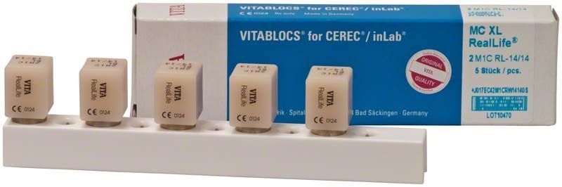 Vitablocs RealLife MC XL RL-14/14 2M1C Keramikblöcke auf Halterung vor Verpackung.