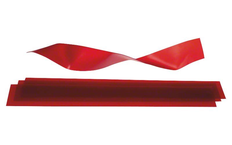 Rotes Boxingwachs in flexibler Streifenform für Dentalmodelle.