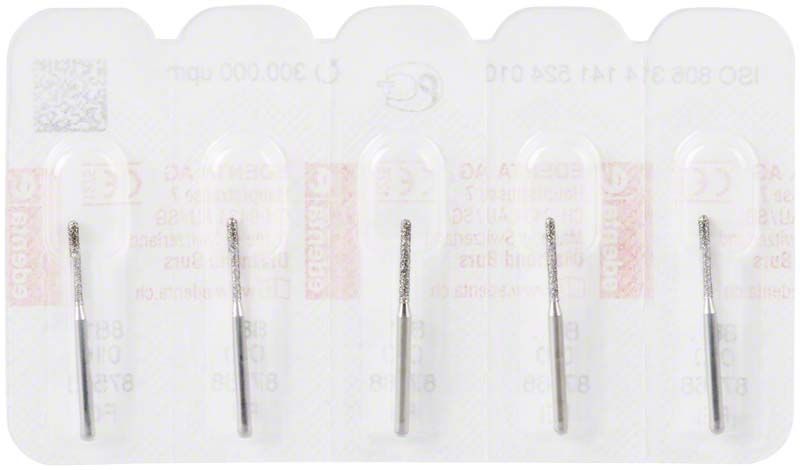 Diamantbohrer FG 881 010 in Blisterverpackung, fünf Stück.