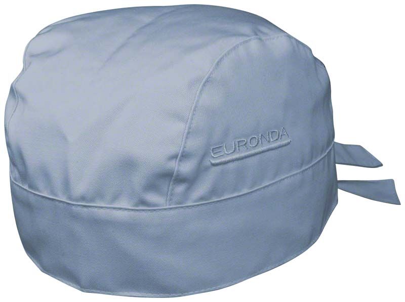 Monoart Bandana Kopfhaube hellblau mit Bändern zum Binden im Nacken.