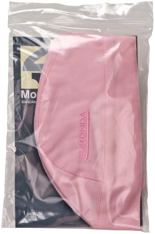 Rosa Monoart Bandana Kopfhaube in transparenter Verpackung.