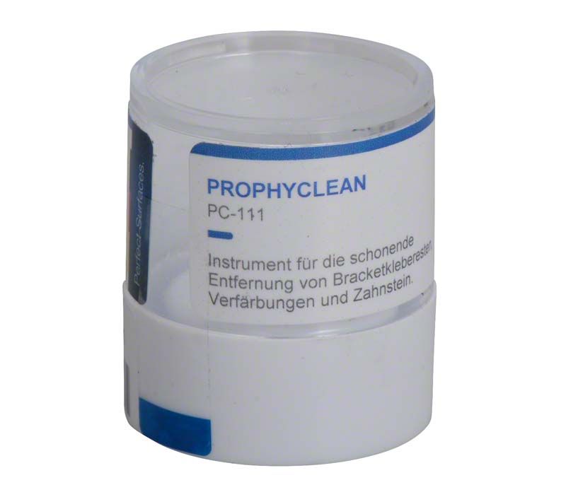 Prophylaxe-Polierer-Verpackung EVE PROPHYCLEAN® PC111 mit Produktbeschreibung in Deutsch.