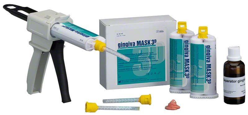 gingiva Mask 3D Zahnarztset mit Kartuschen, Mischkanülen und Applikator