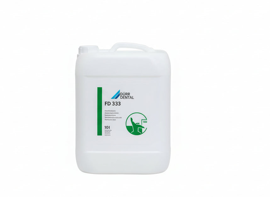 10-Liter-Kanister FD 333 Flächendesinfektion mit grünem Etikett.