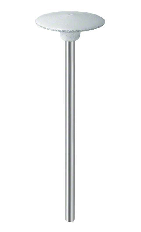 Weißer montierter Schleifkopf EVE UNIVERSAL HP 10er H16g auf Metallstab.