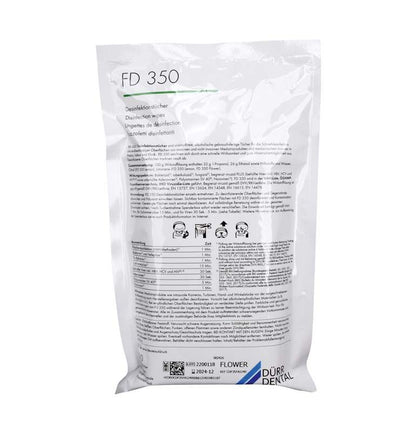 FD 350 flower Nachfüllbeutel mit Desinfektionstücher-Verpackung und Gebrauchsanleitung.