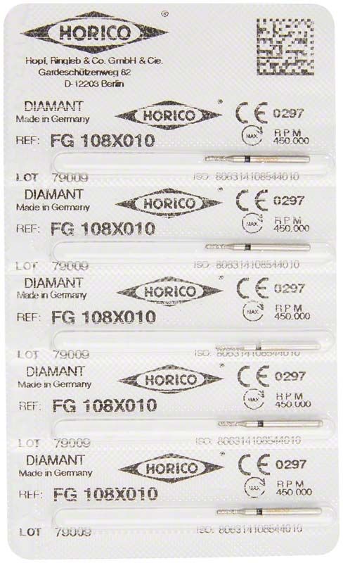 Verpackung von Diamant FG 108X 010 mit CE-Kennzeichnung und Chargennummer.