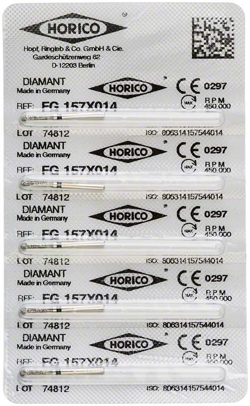 Verpackung von Diamant FG 157X 014, mit Horico-Logo und QR-Code.