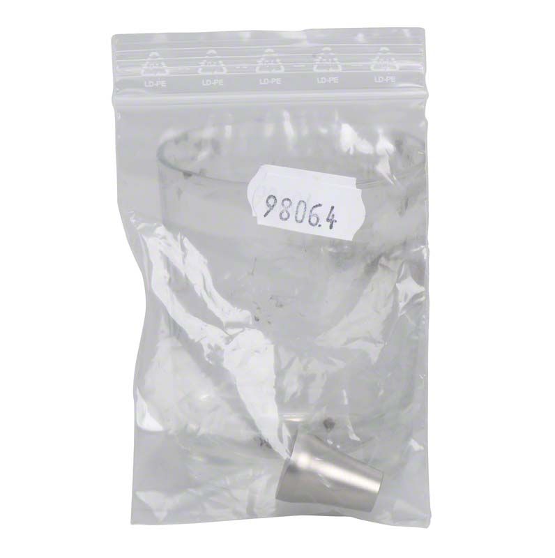 Vakuumverpacktes Strahlenschutzschild mit silbernem Handgriff, Artikelnummer sichtbar.