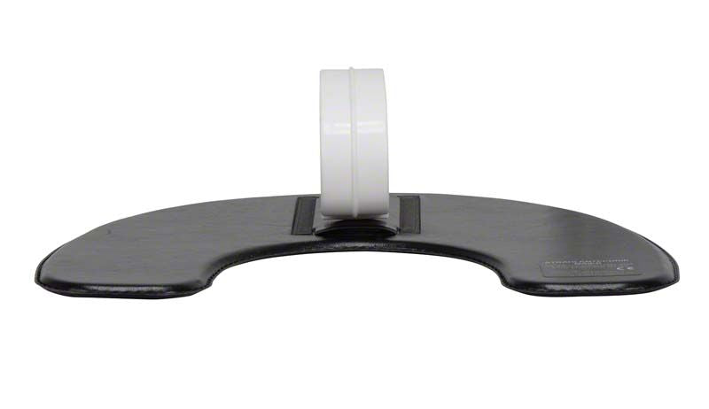 Strahlenschutzschild anthrazit mit robustem Handgriff, Detailansicht der Vorderseite.