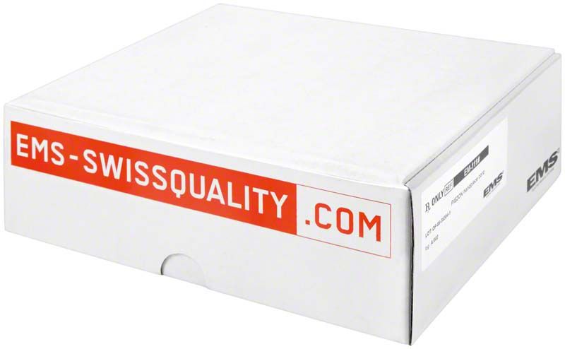 Weiße Verpackung mit Aufschrift "EMS-SWISSQUALITY.COM" für dentalen Ersatzschlauch.