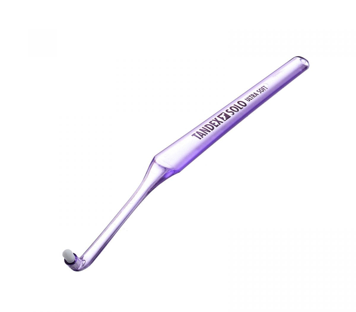 Tandex Zahnbürste Solo ultra soft mit lila Griff, Nahaufnahme.