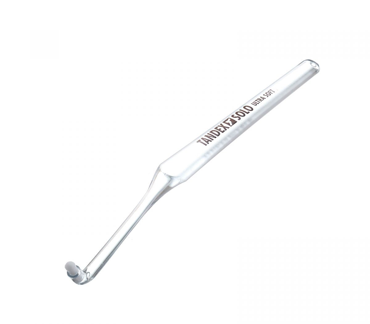 TANDEX Zahnbürste Solo ultra soft mit weißem Griff und Einbüschelkopf.