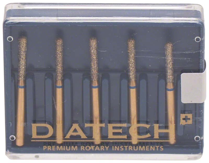Transparente Verpackung mit fünf Diatech Diamant FG G881 014 Fräsern.