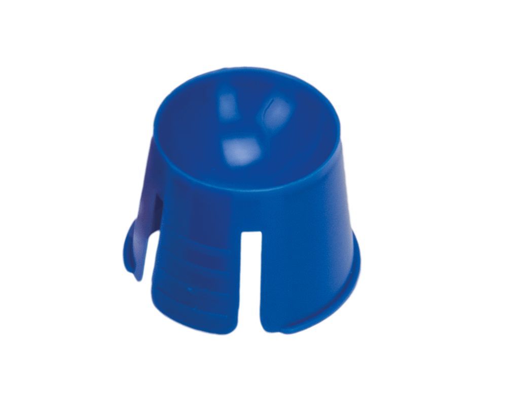 Blauer Monoart Dappenbecher aus Kunststoff für den dentalen Bereich.