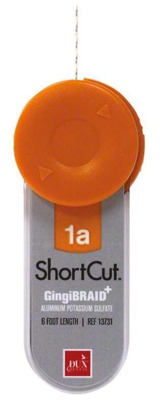 ShortCut™ Retraktionsfäden-All-in-one-System mit oranger Abdeckung und Beschriftung.