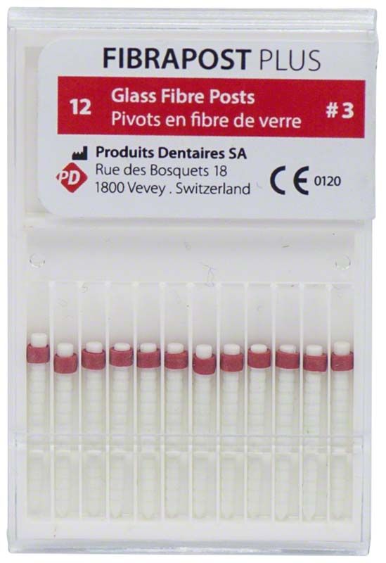 FIBRAPOST PLUS Wurzelstifte Gr. 3, 19mm, rot in Verpackung