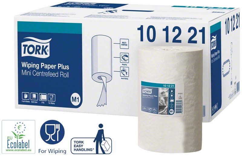 Tork Advanced Wischtücher 2-lagig mit Innenabrollung und Verpackung.