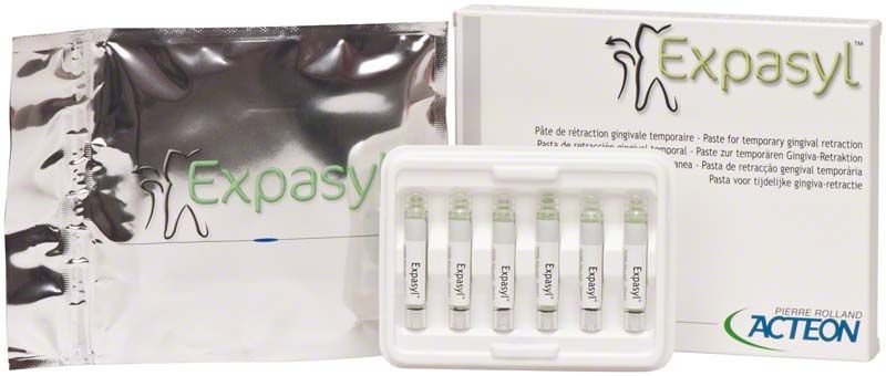 Expasyl™ Kapseln in weißer Verpackung mit Logo und Markennamen.