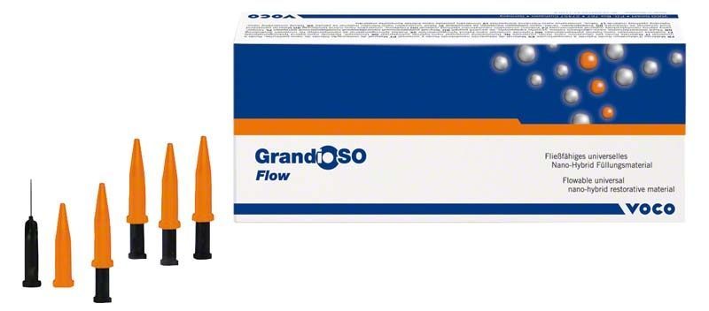 GrandioSO Flow Caps A2 Verpackung mit Applikationsspitzen.