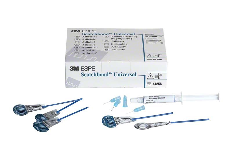 Scotchbond™ Universal Adhäsiv L-Pop Giantpack mit Applikatoren und Spritze.