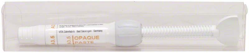 VITA VM® LC Opaque Paste Spritze A3.5 in transparenter Verpackung.