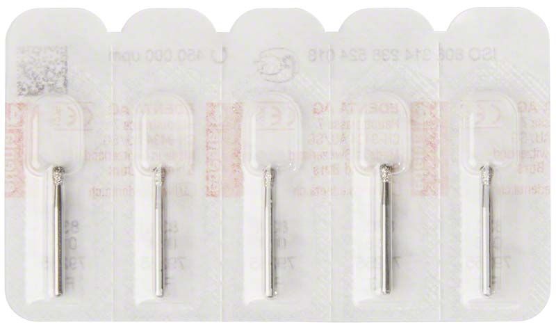 Sterile Diamant-FG-Bohrer 830 018 in Blisterverpackung.