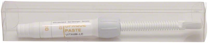 VITA VM LC Opaque Paste Spritze in transparenter Verpackung.
