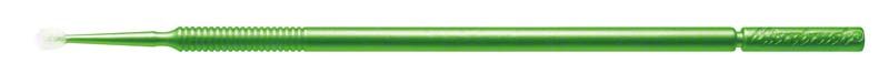 Grüner Microbrush-Applikator mit biegbarem Kopf für präzise Dentalanwendungen.