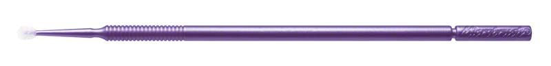 Violetter Microbrush Applikator mit biegbarem Griff für präzise Dentalanwendungen.