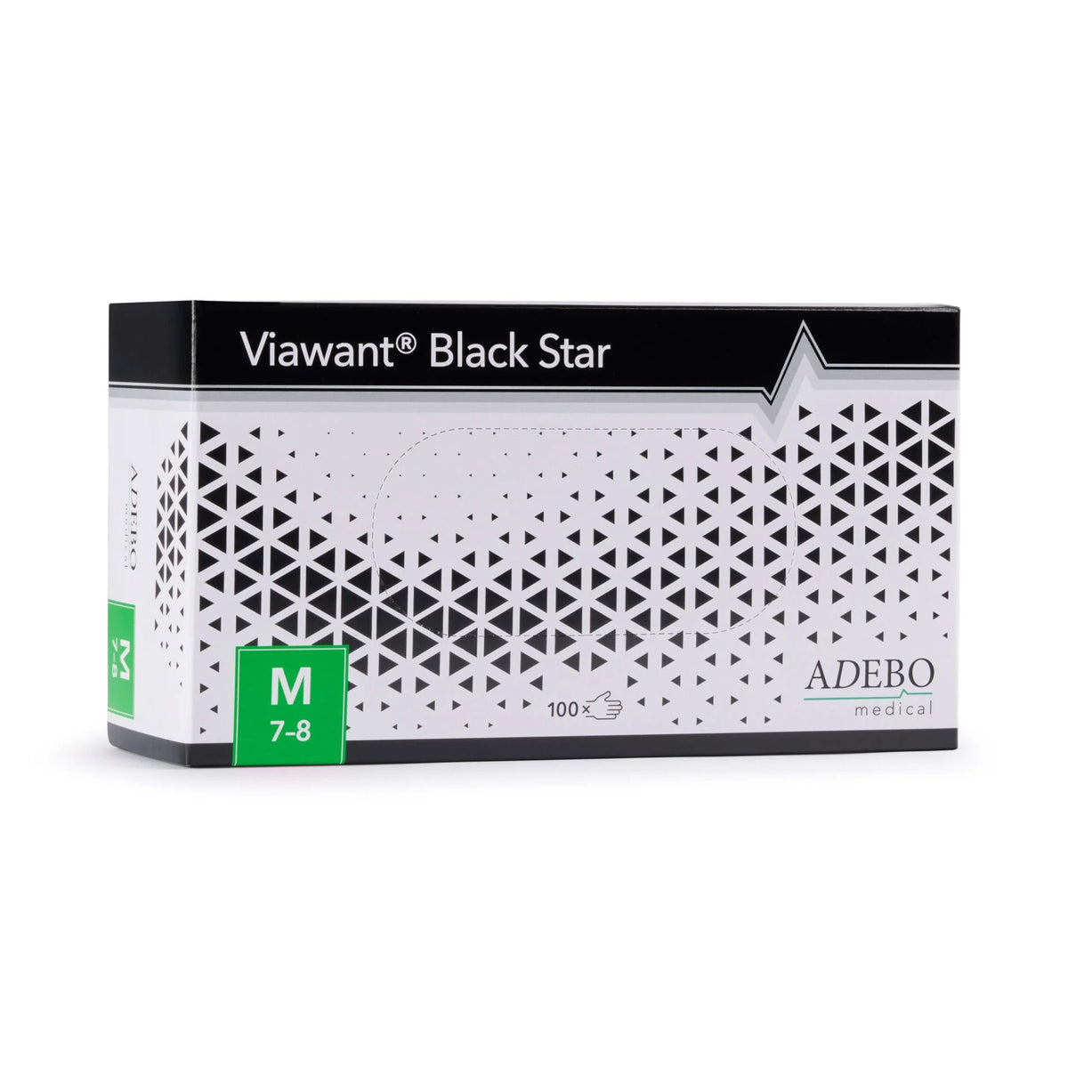 Nitrilhandschuhe Viawant Black Star in schwarzer Verpackung, Größe XS.