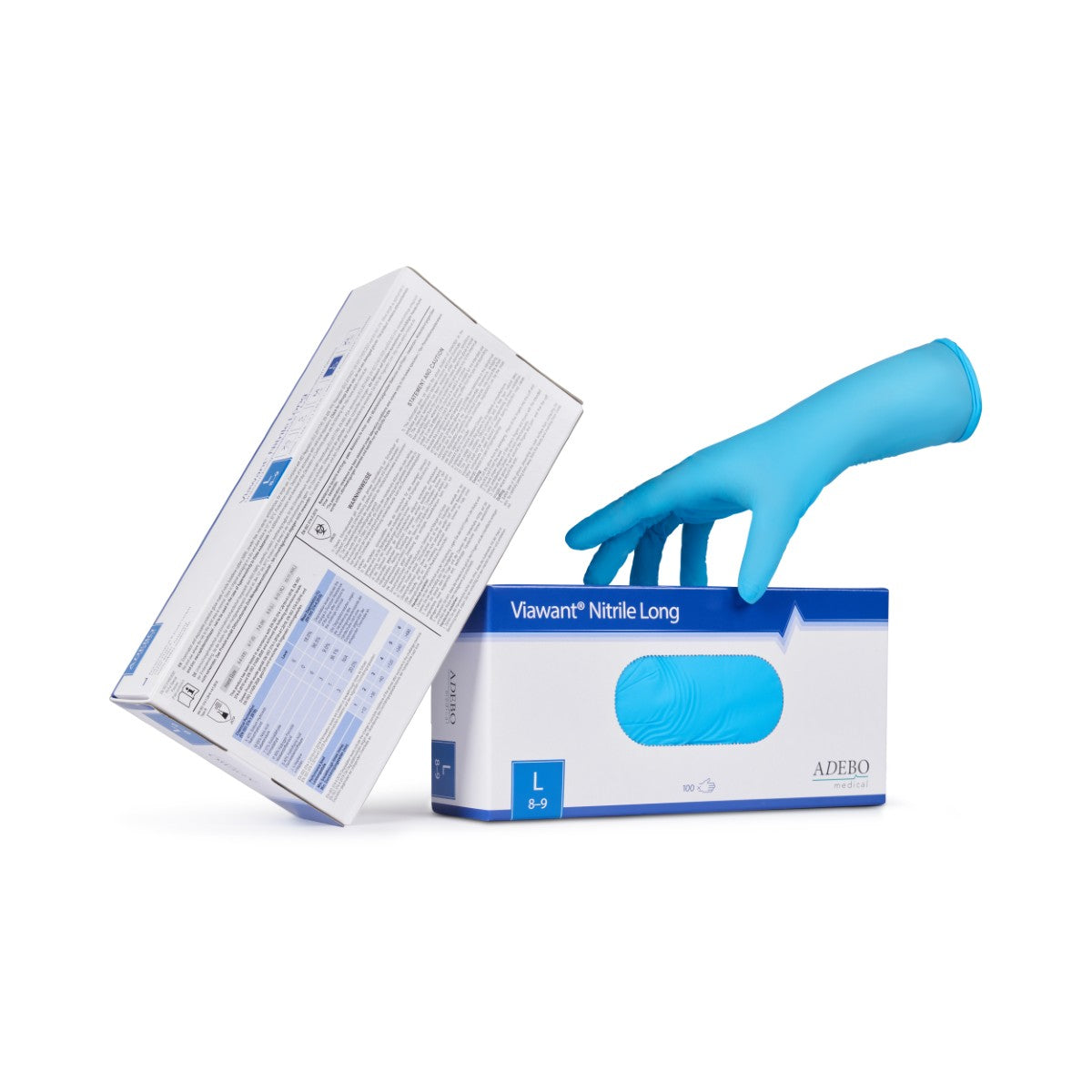 Viawant Nitrile Long - Einmalhandschuhe aus Nitril hellblau