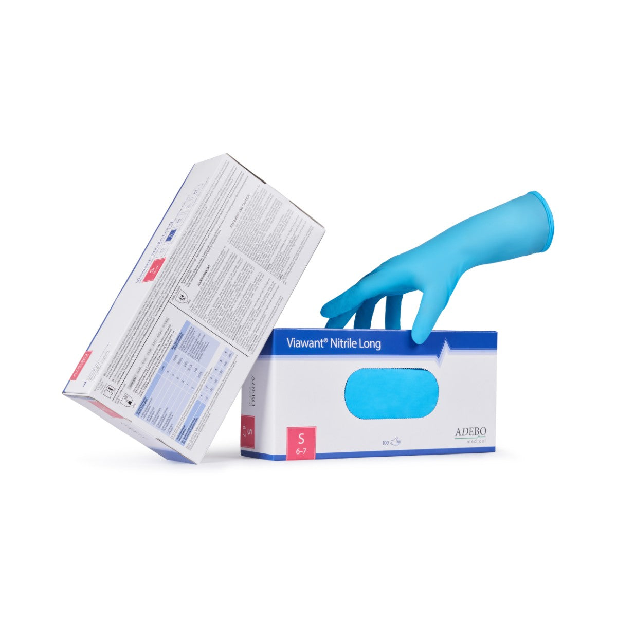 Viawant Nitrile Long - Einmalhandschuhe aus Nitril hellblau