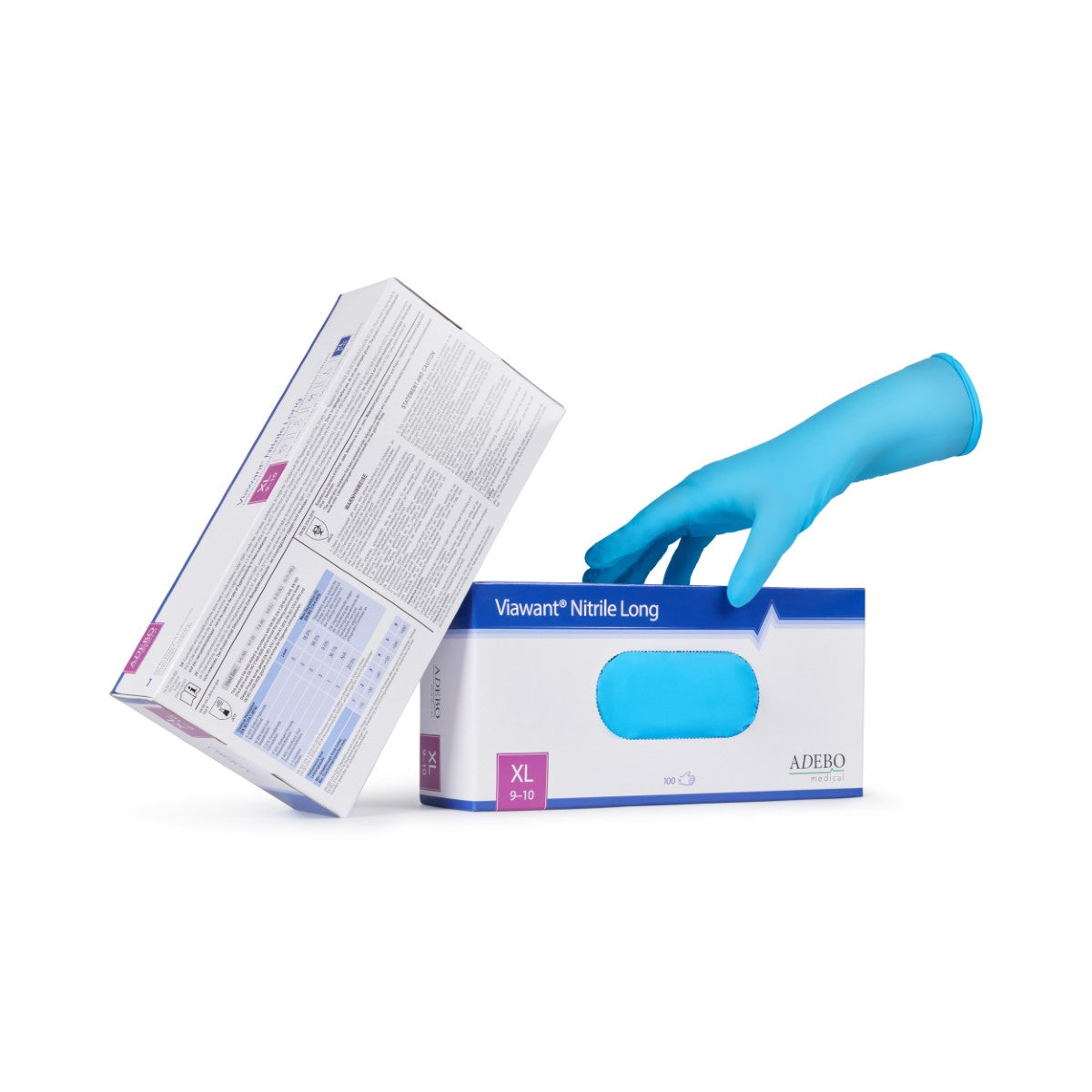 Viawant Nitrile Long - Einmalhandschuhe aus Nitril hellblau