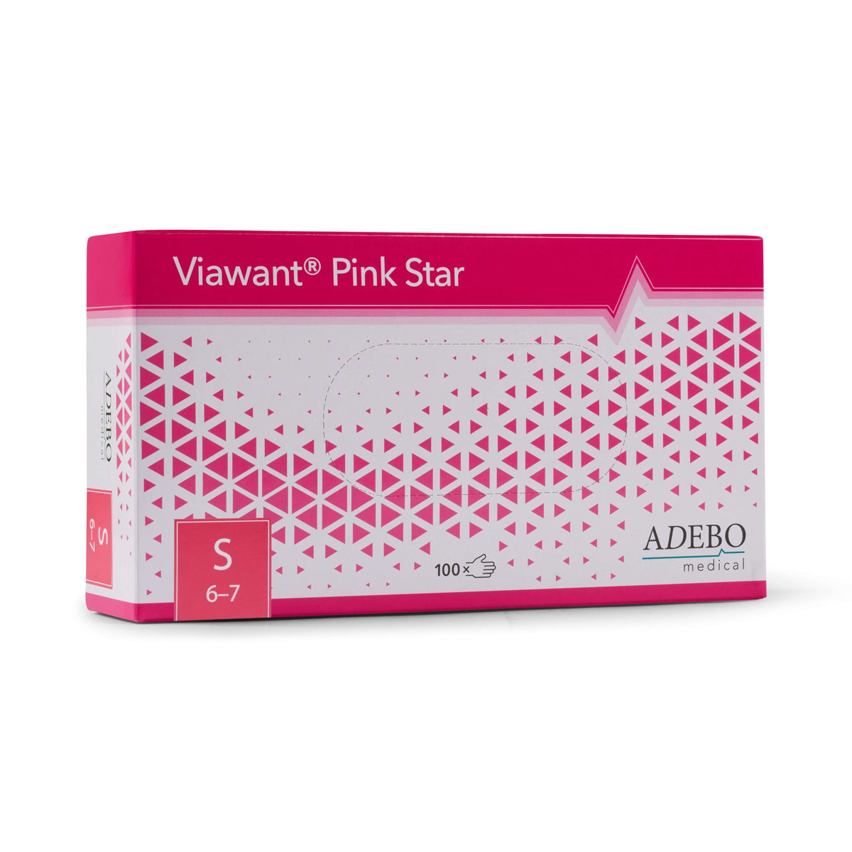 Viawant Pink Star Nitrilhandschuhe in rosa Verpackung, Größe M, 100 Stück.