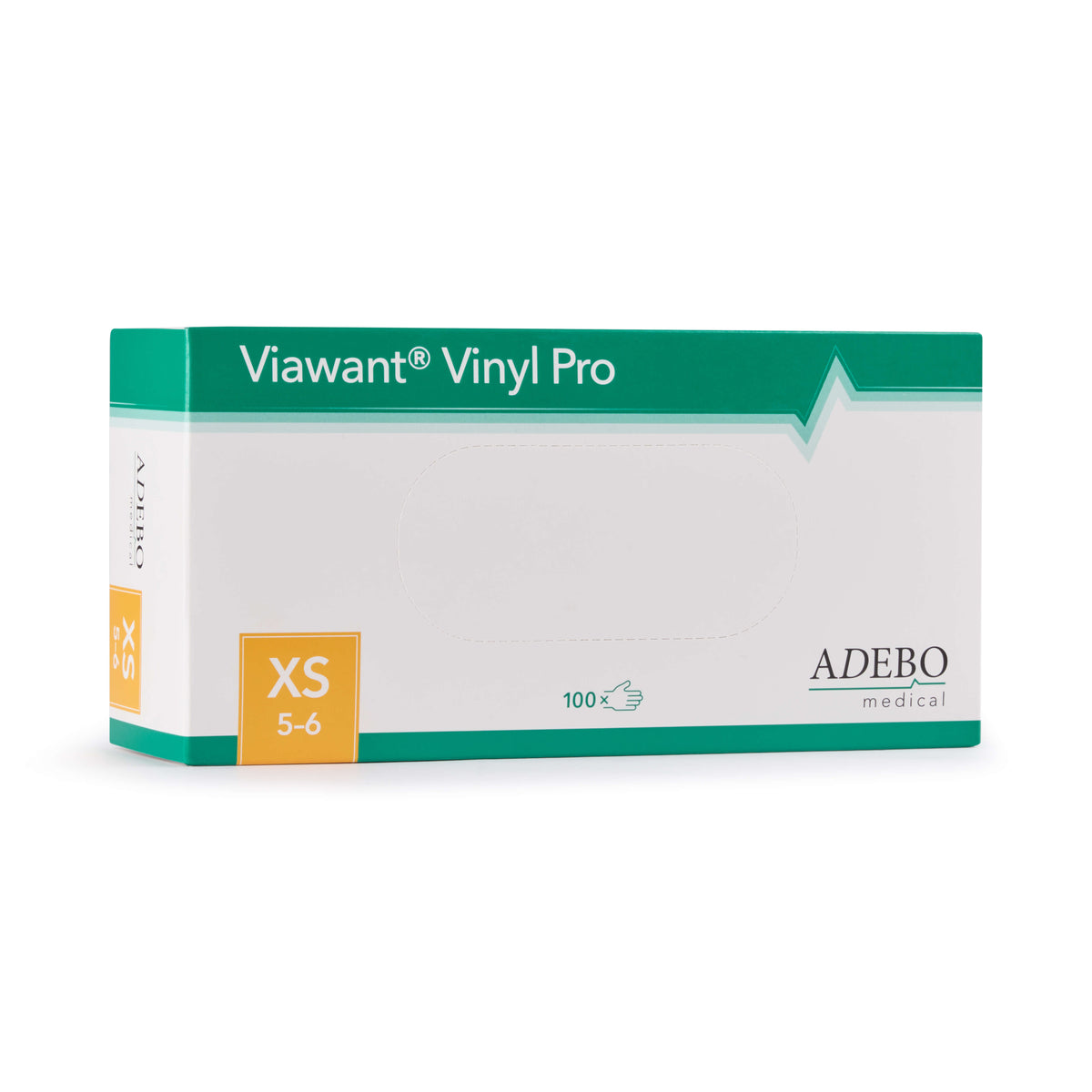 Viawant Vinyl Pro Einmalhandschuhe XS, 100er Packung, ADEBO medical.