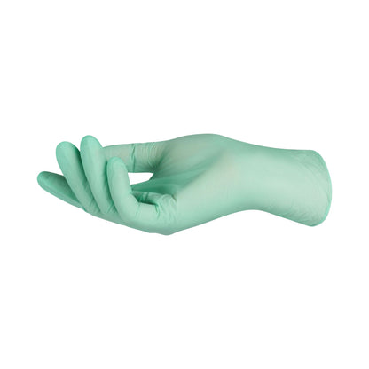 Grüner Nitril-Einmalhandschuh Viawant Green Star, Größe L, auf weißem Hintergrund.