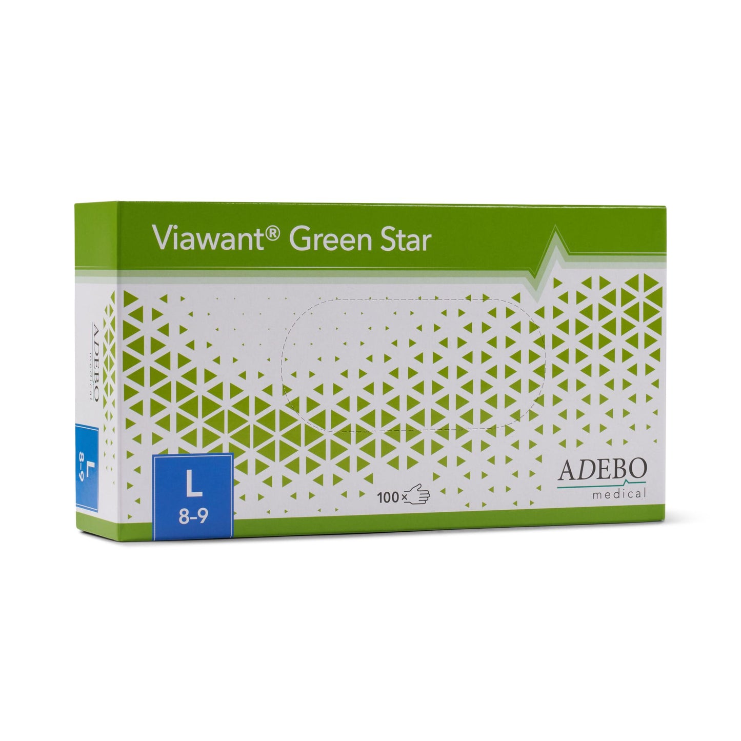 Viawant Green Star Nitrilhandschuhe in grüner Verpackung, Größe L.