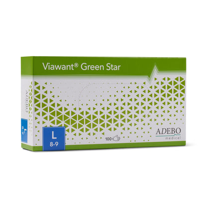 Viawant Green Star Nitrilhandschuhe in grüner Verpackung, Größe L.