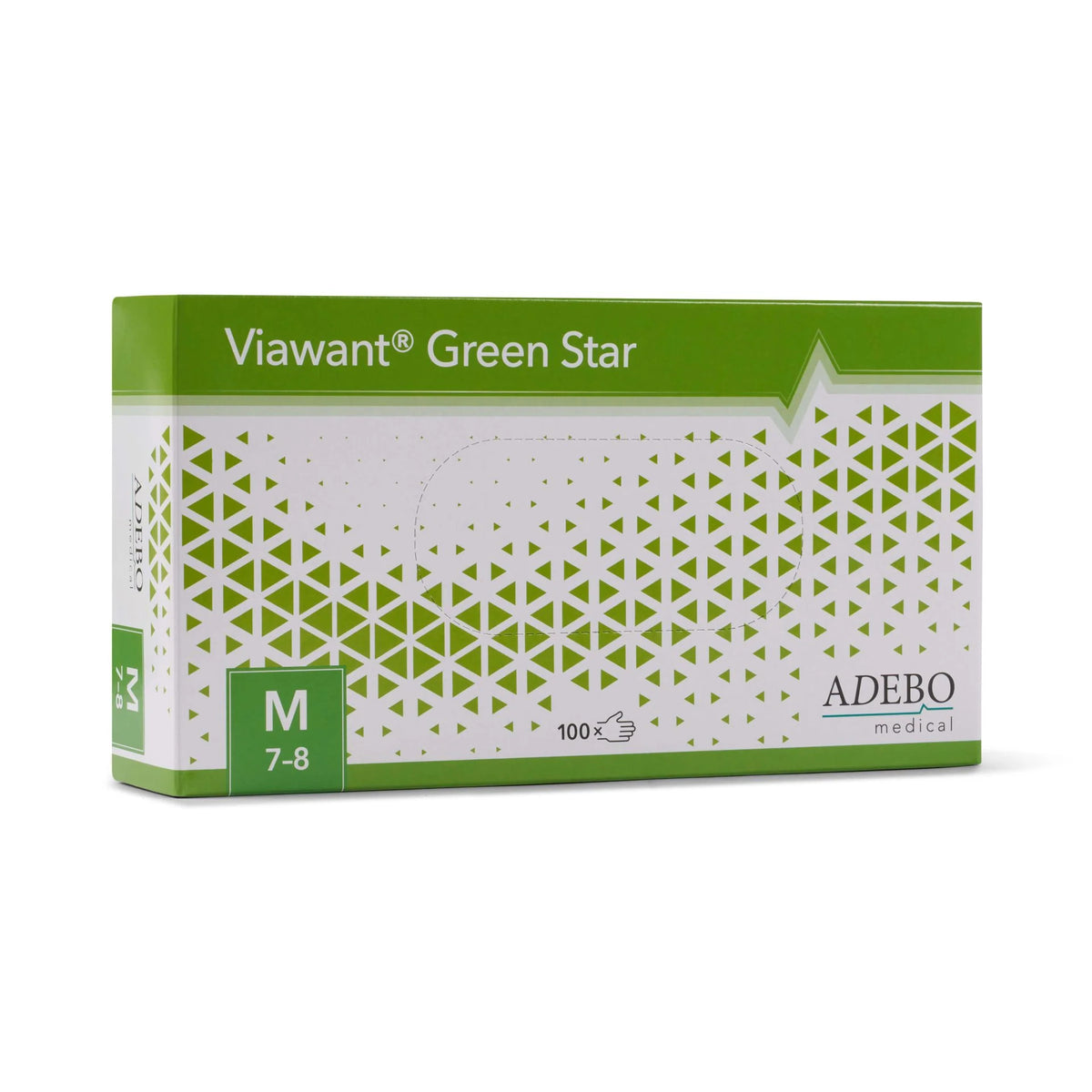 Viawant Green Star Nitrilhandschuhe in grüner Verpackung, Größe M.