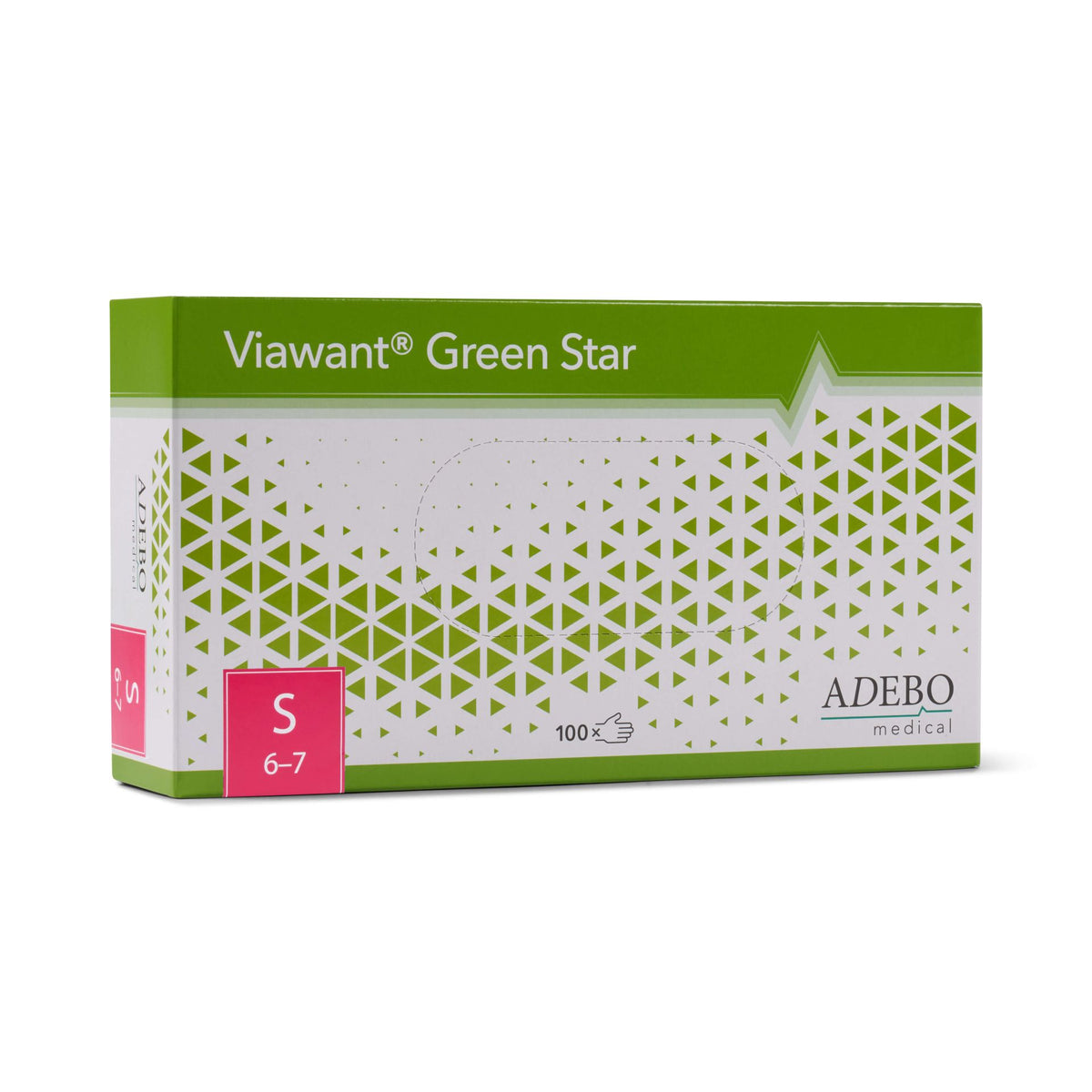 Viawant Green Star Nitrilhandschuhe in grüner Verpackung, Größe S, 100 Stück.