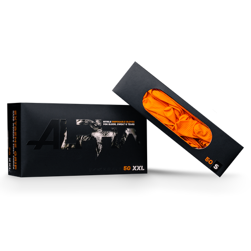 ALPHA EXTREME GRIP, Einmalhandschuh aus Nitril, orange