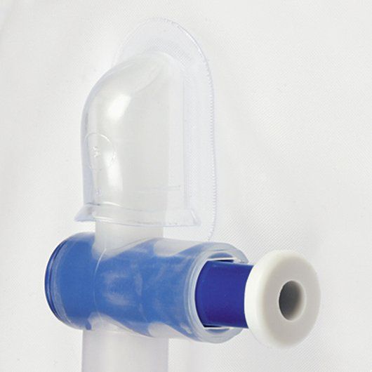 Detailansicht des Rücklaufventils des Care Flow UB 2000 Urindrainagesystems.